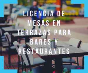 Licencia de mesas en terrazas para bares y restaurantes